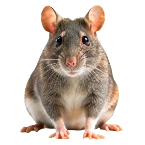 Roof rat on a white background